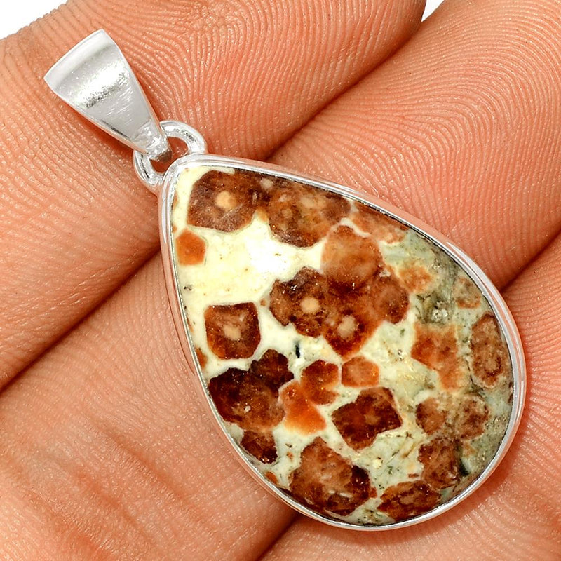 1.5" Spessartine Garnet In Limestone Pendants - SGIP31