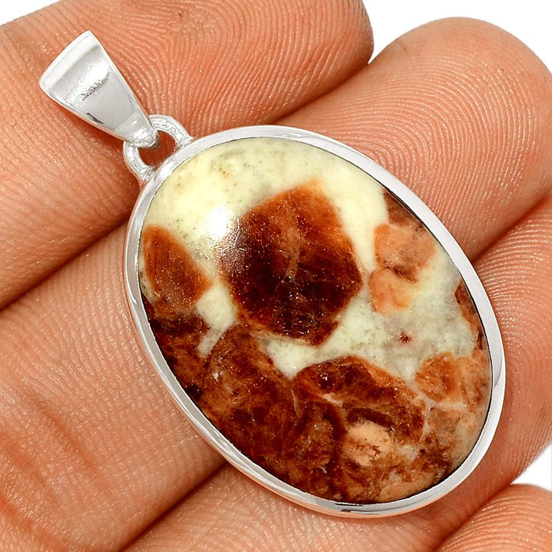 1.6" Spessartine Garnet In Limestone Pendants - SGIP38