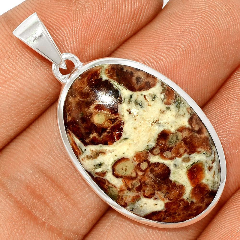 1.7" Spessartine Garnet In Limestone Pendants - SGIP40