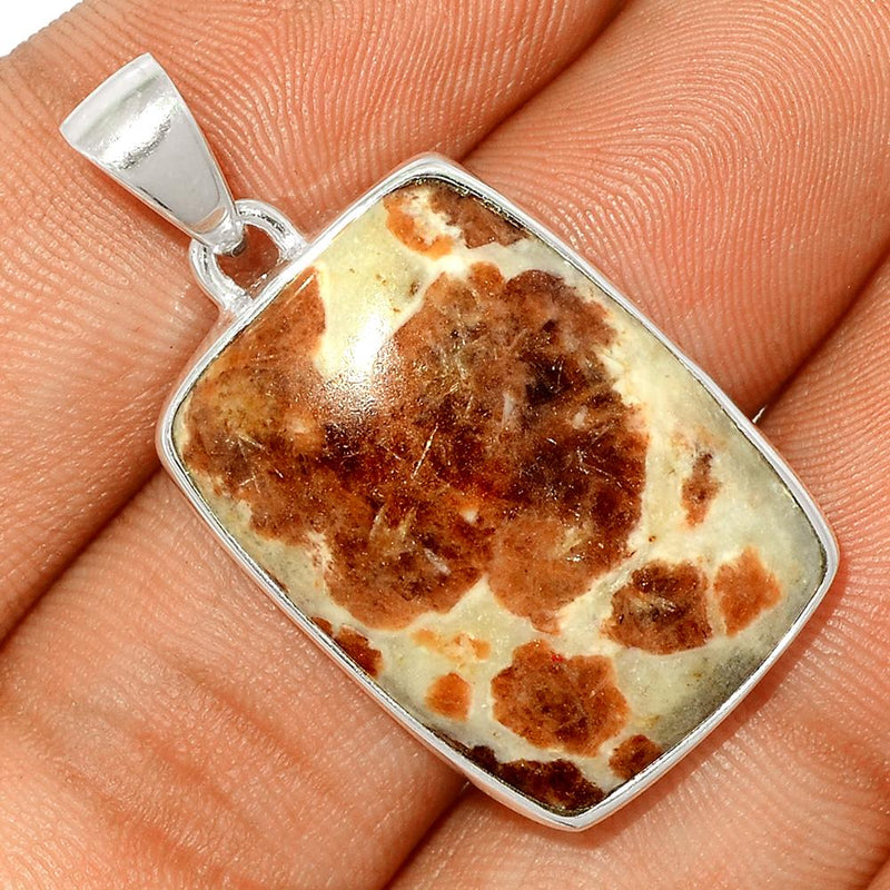 1.5" Spessartine Garnet In Limestone Pendants - SGIP43