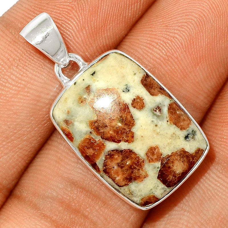 1.3" Spessartine Garnet In Limestone Pendants - SGIP44