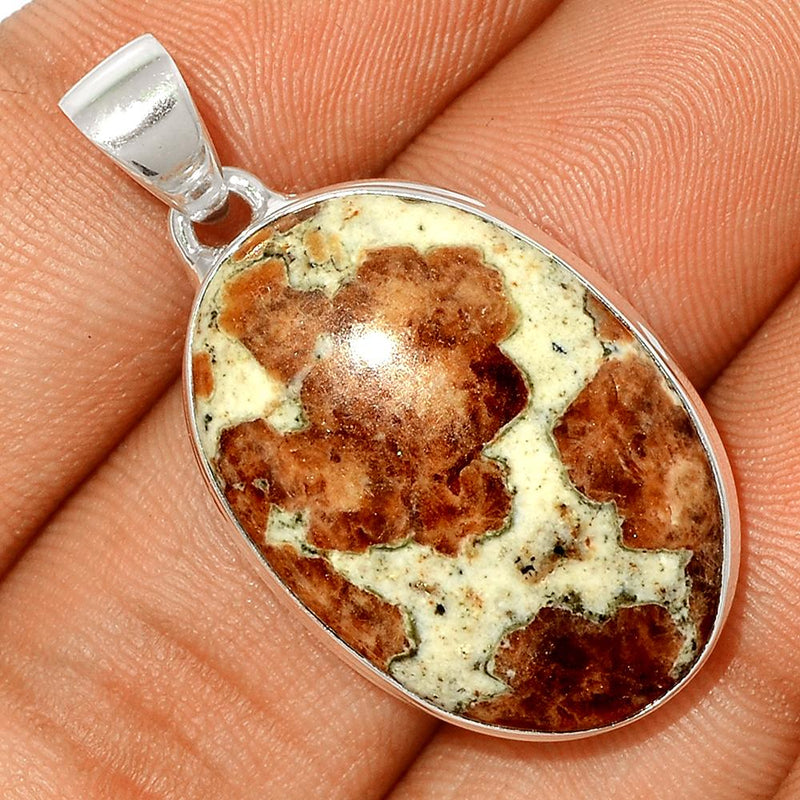 1.5" Spessartine Garnet In Limestone Pendants - SGIP47