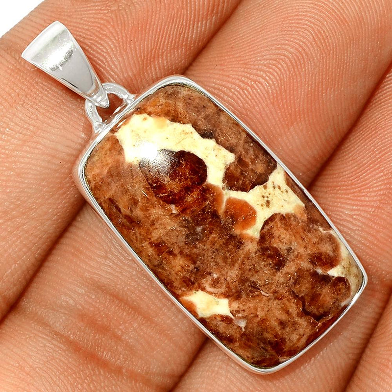 1.6" Spessartine Garnet In Limestone Pendants - SGIP48