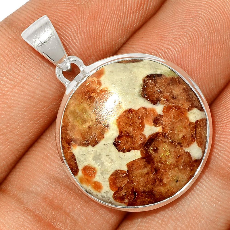 1.3" Spessartine Garnet In Limestone Pendants - SGIP49