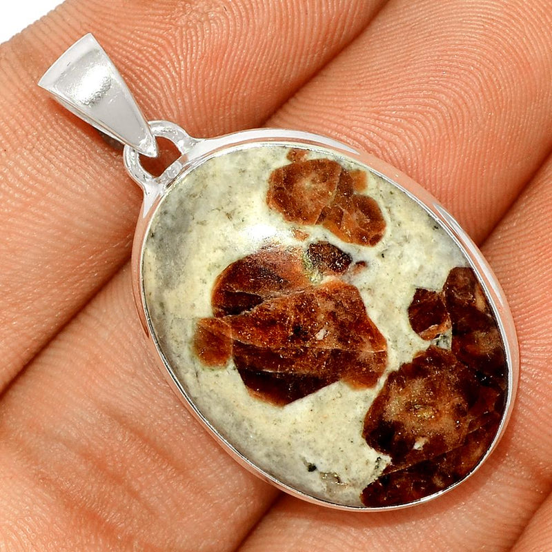 1.6" Spessartine Garnet In Limestone Pendants - SGIP51