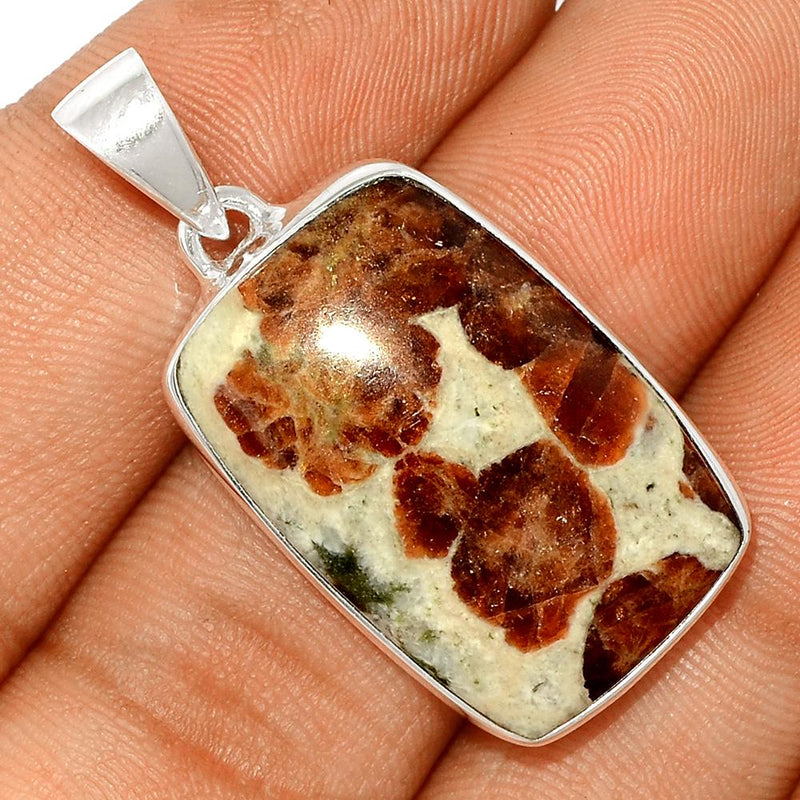 1.5" Spessartine Garnet In Limestone Pendants - SGIP54