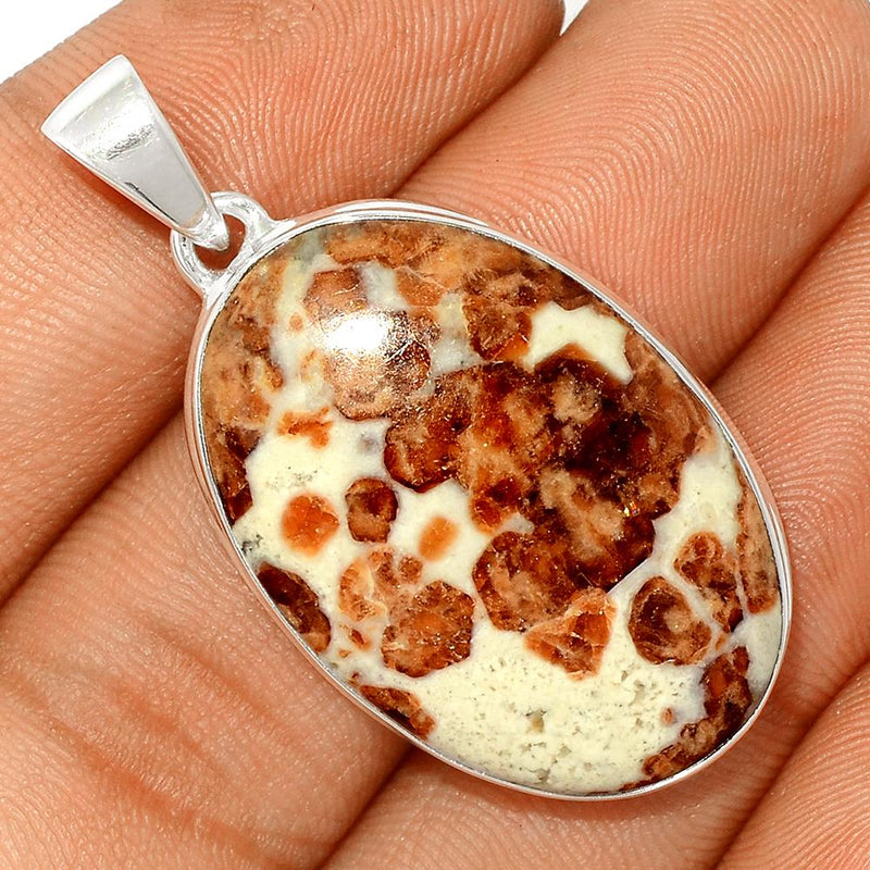 1.6" Spessartine Garnet In Limestone Pendants - SGIP56