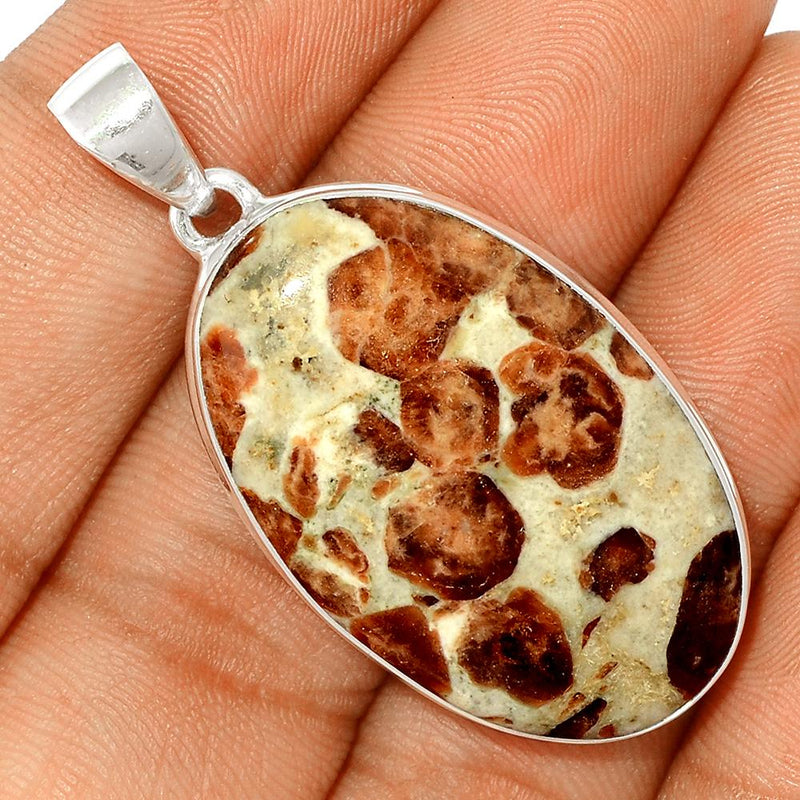 1.8" Spessartine Garnet In Limestone Pendants - SGIP57