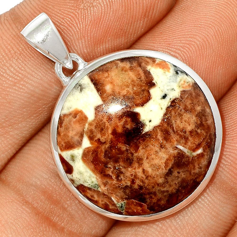 1.5" Spessartine Garnet In Limestone Pendants - SGIP59