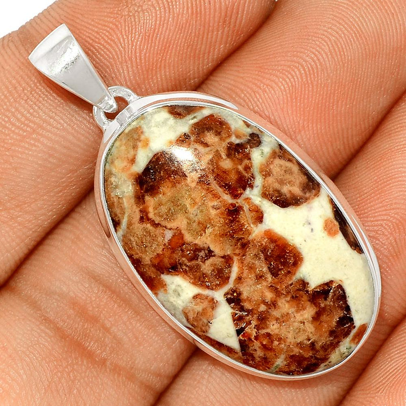 1.7" Spessartine Garnet In Limestone Pendants - SGIP62