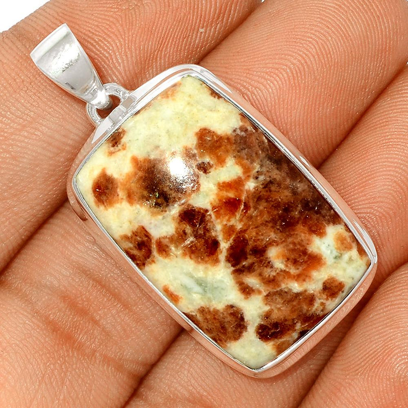 1.7" Spessartine Garnet In Limestone Pendants - SGIP64