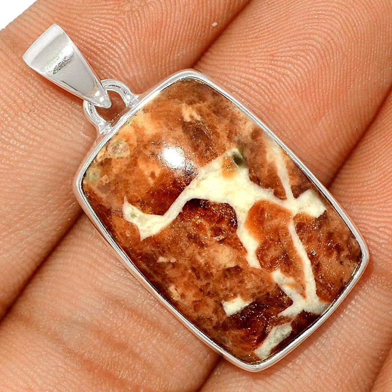 1.5" Spessartine Garnet In Limestone Pendants - SGIP65