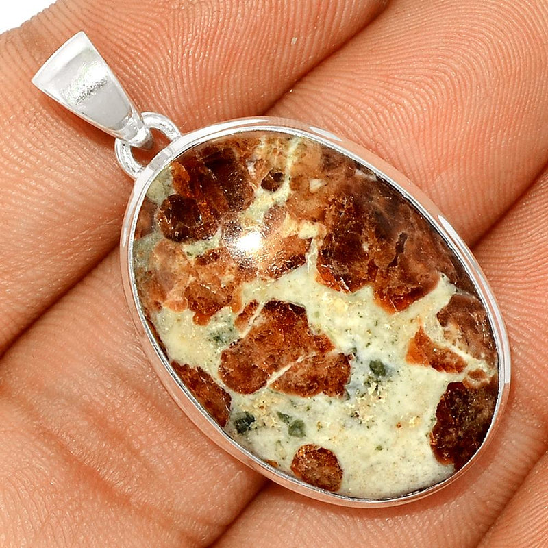 1.6" Spessartine Garnet In Limestone Pendants - SGIP66