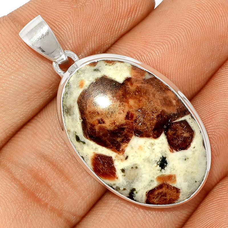 1.7" Spessartine Garnet In Limestone Pendants - SGIP71