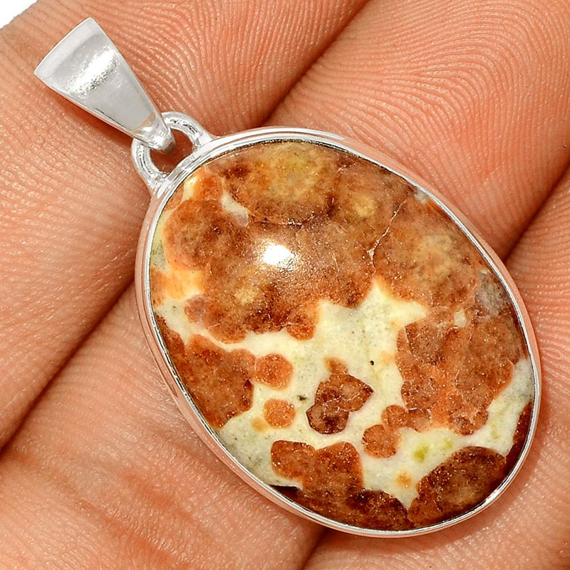 1.5" Spessartine Garnet In Limestone Pendants - SGIP74