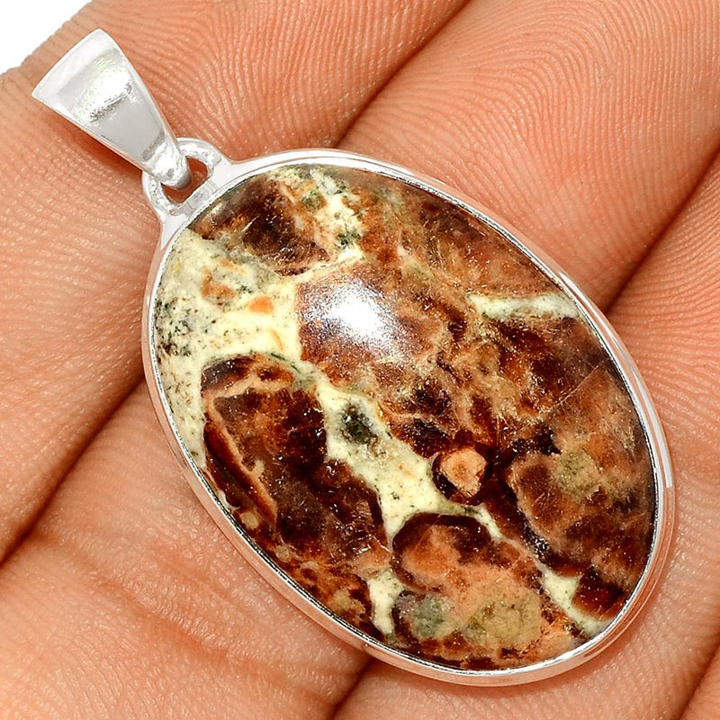 1.7" Spessartine Garnet In Limestone Pendants - SGIP80