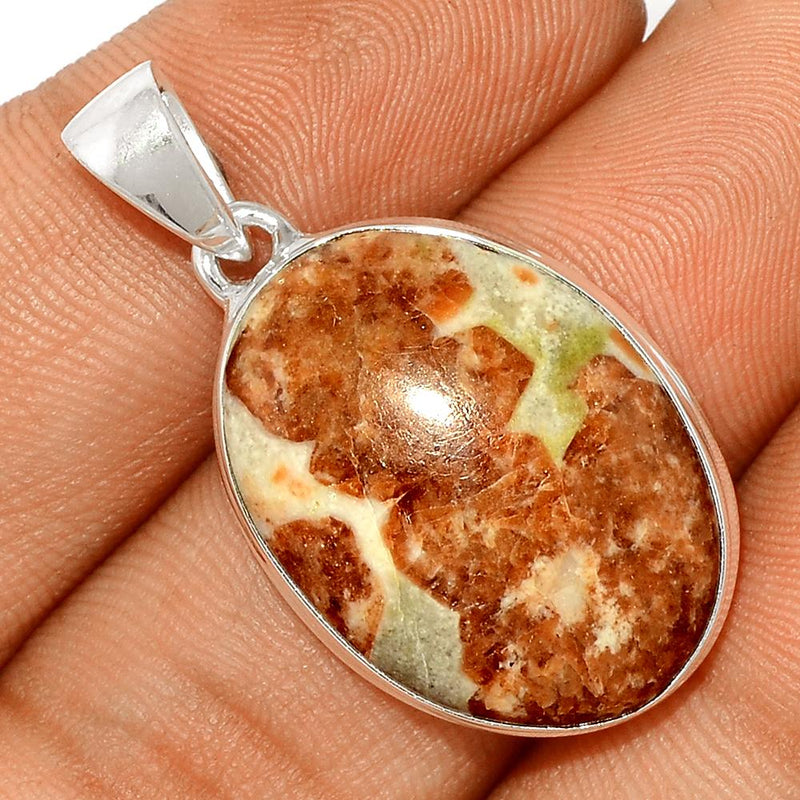 1.3" Spessartine Garnet In Limestone Pendants - SGIP81