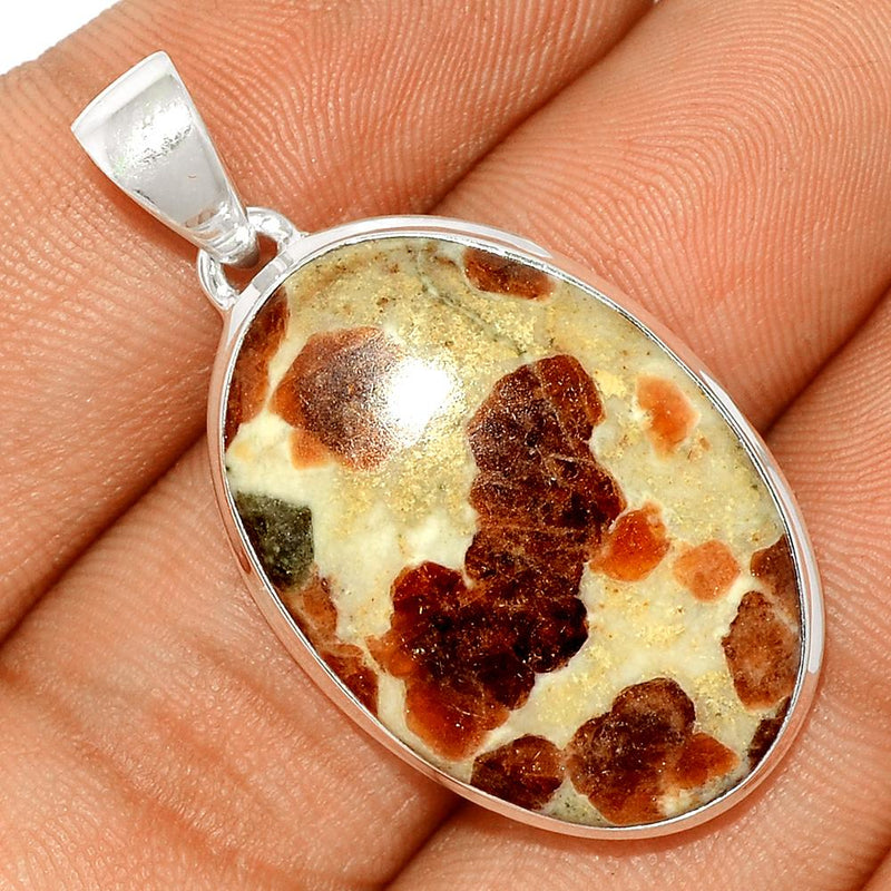 1.6" Spessartine Garnet In Limestone Pendants - SGIP83