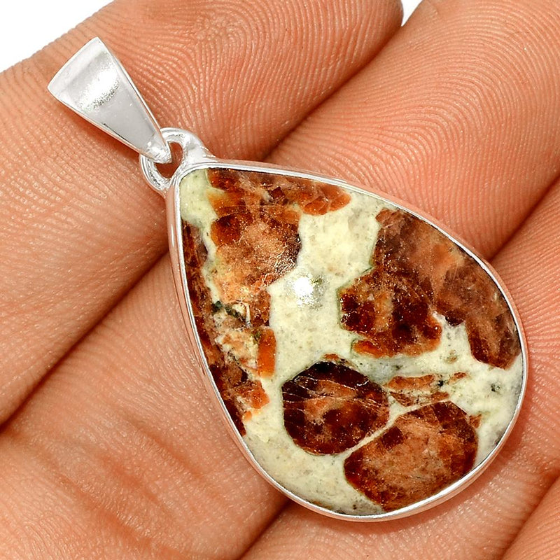 1.6" Spessartine Garnet In Limestone Pendants - SGIP84