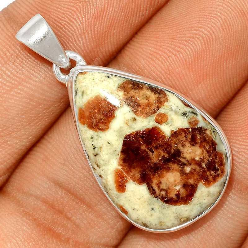 1.5" Spessartine Garnet In Limestone Pendants - SGIP89