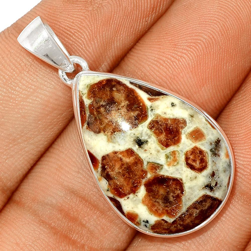 1.6" Spessartine Garnet In Limestone Pendants - SGIP90