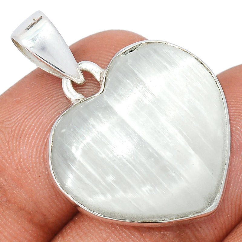 1.3" Heart - Selenite Cat&