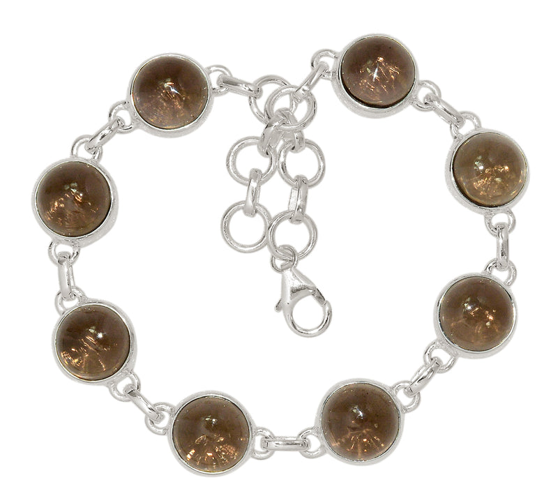 8.8" Smokey Quartz Cabochon Bracelets - SMCB19