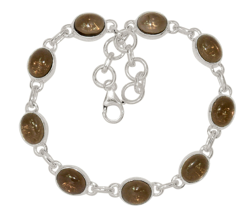 8.7" Smokey Quartz Cabochon Bracelets - SMCB2