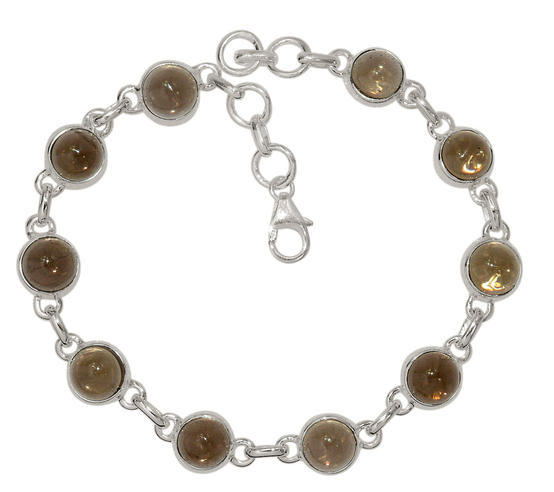 8.7" Smokey Quartz Cabochon Bracelets - SMCB6