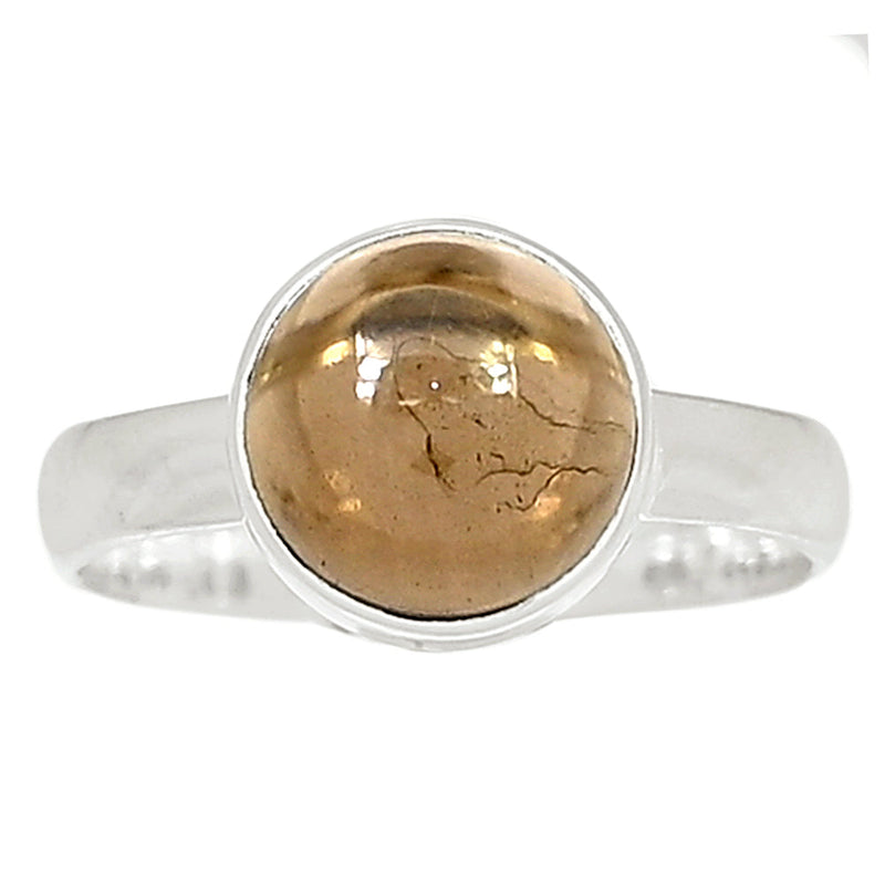 Smokey Quartz Cabochon Ring - SMCR329