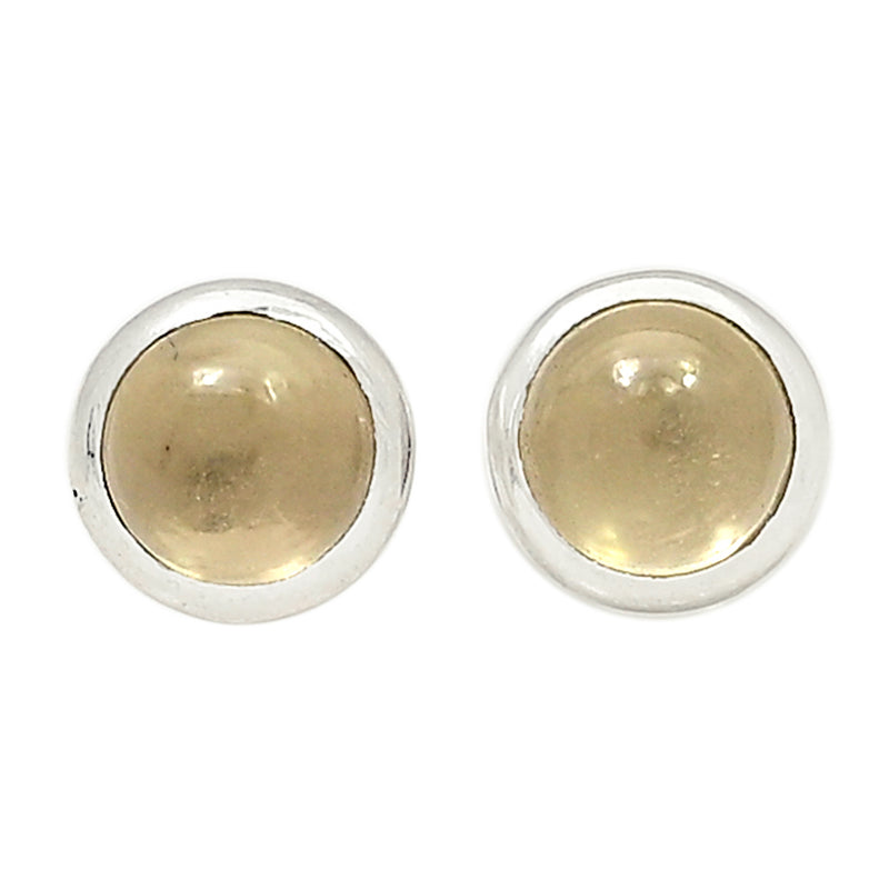 Smoky Quartz Cabochon Studs - SMCS43