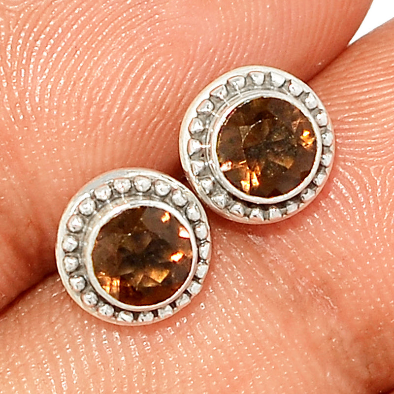 Small Filigree - Smokey Quartz Studs - SMQS431