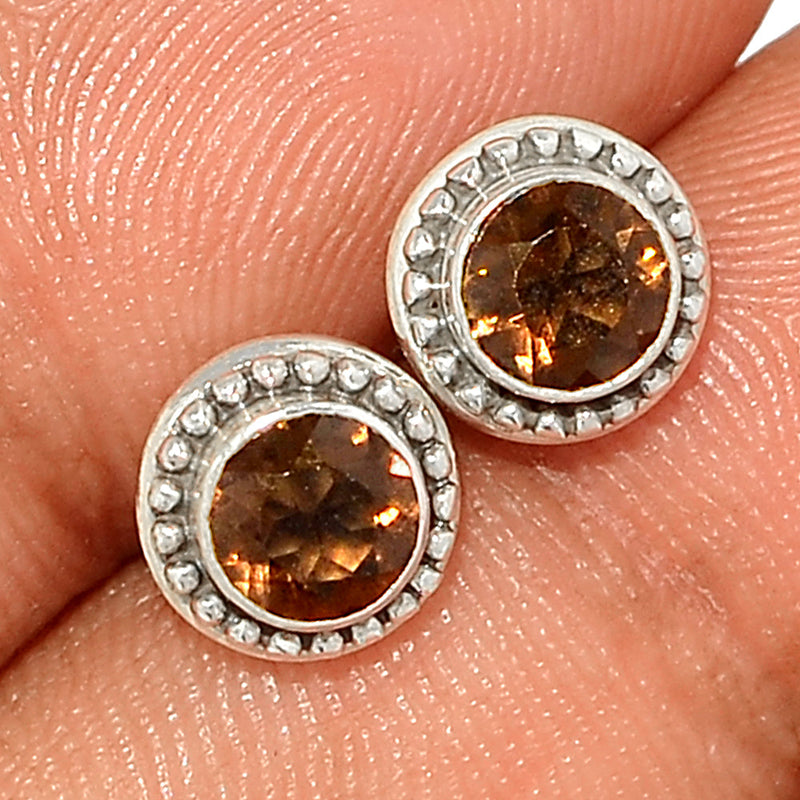 Small Filigree - Smokey Quartz Studs - SMQS432