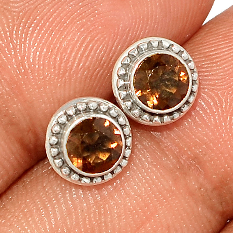 Small Filigree - Smokey Quartz Studs - SMQS433