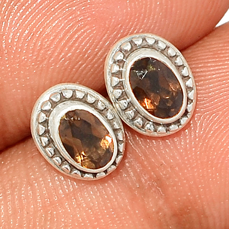 Small Filigree - Smokey Quartz Studs - SMQS437