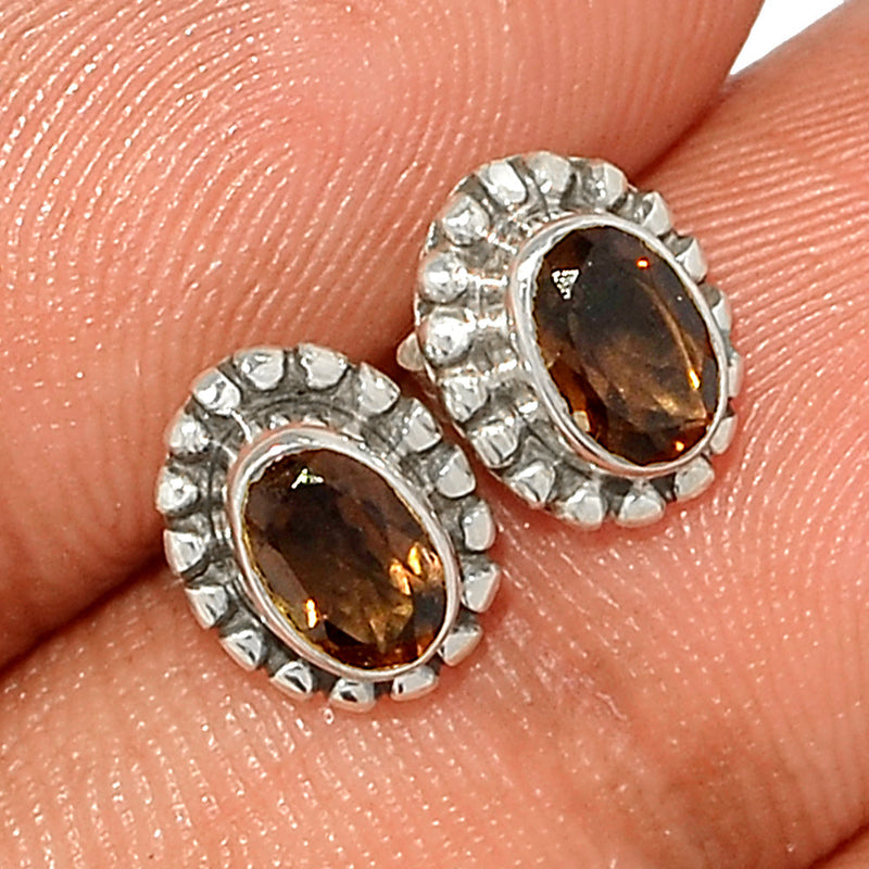 Small Filigree - Smokey Quartz Studs - SMQS439