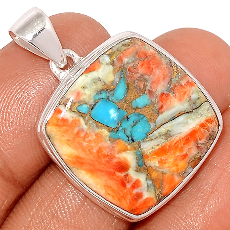 1.3" Spiny Oyster Arizona Turquoise Pendants - SOTP1108