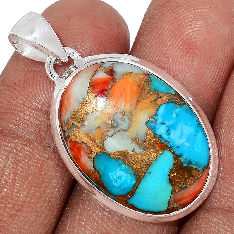 1.5" Spiny Oyster Arizona Turquoise Pendants - SOTP873