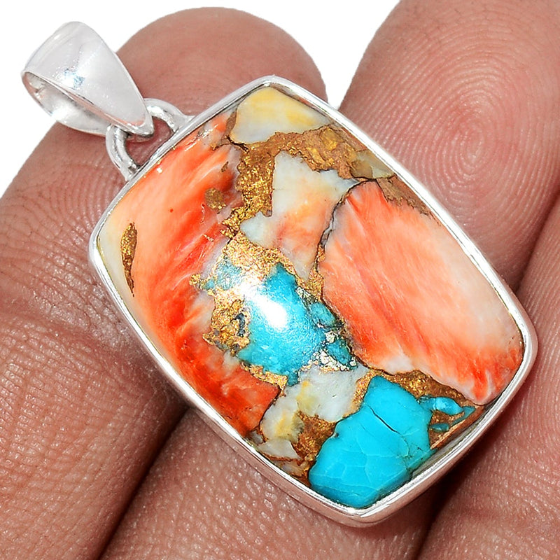 1.3" Spiny Oyster Arizona Turquoise Pendants - SOTP877