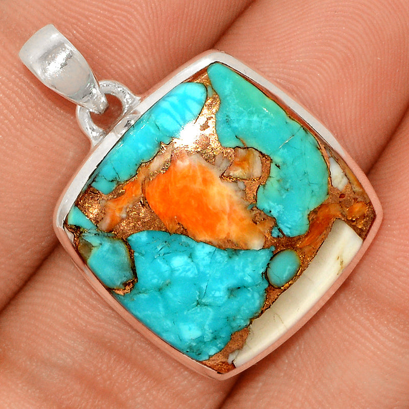 1.3" Spiny Oyster Arizona Turquoise Pendants - SOTP904