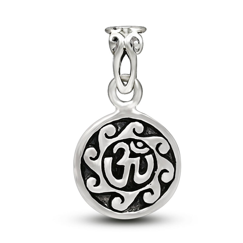 0.8" Om Religious Silver Jewelry Pendants - SPJ2017