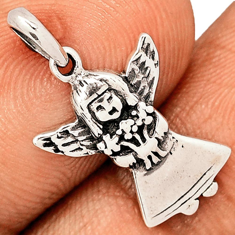 0.8" Guardian Angel Silver Jewelry Pendants - SPJ2042