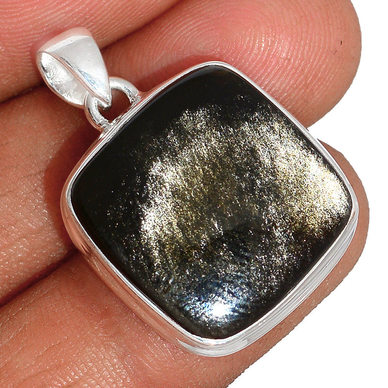 1.2" Silver Sheen Obsidian Pendants - SSOP182