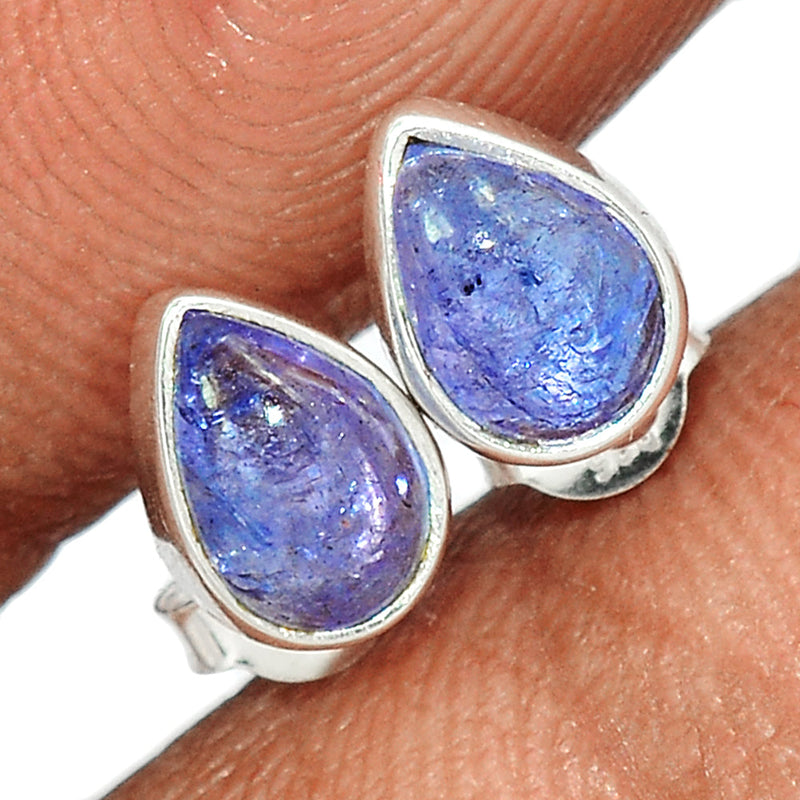 Tanzanite Cabochon Studs - TNZS120