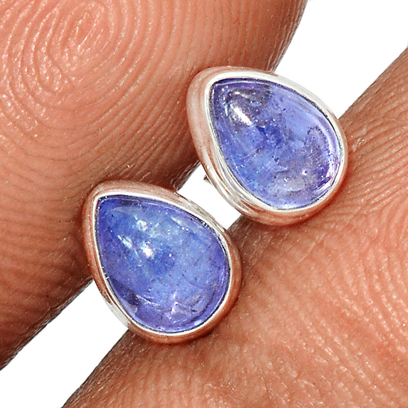 Tanzanite Cabochon Studs - TNZS137