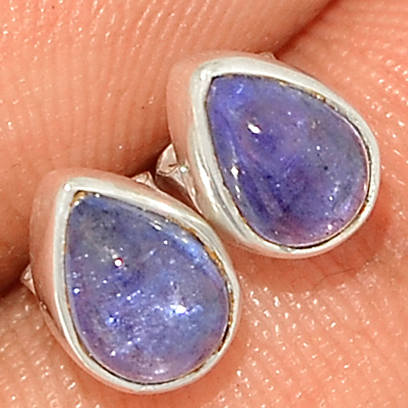 Tanzanite Cabochon Studs - TNZS222