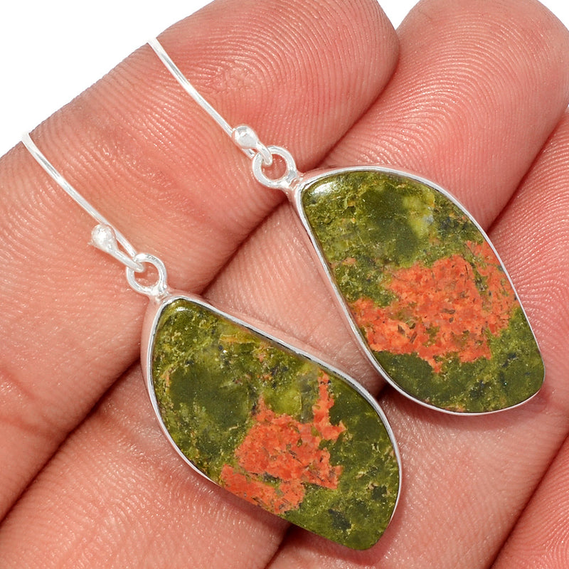 1.7" Lip Setting - Unakite Earrings - UNKE391