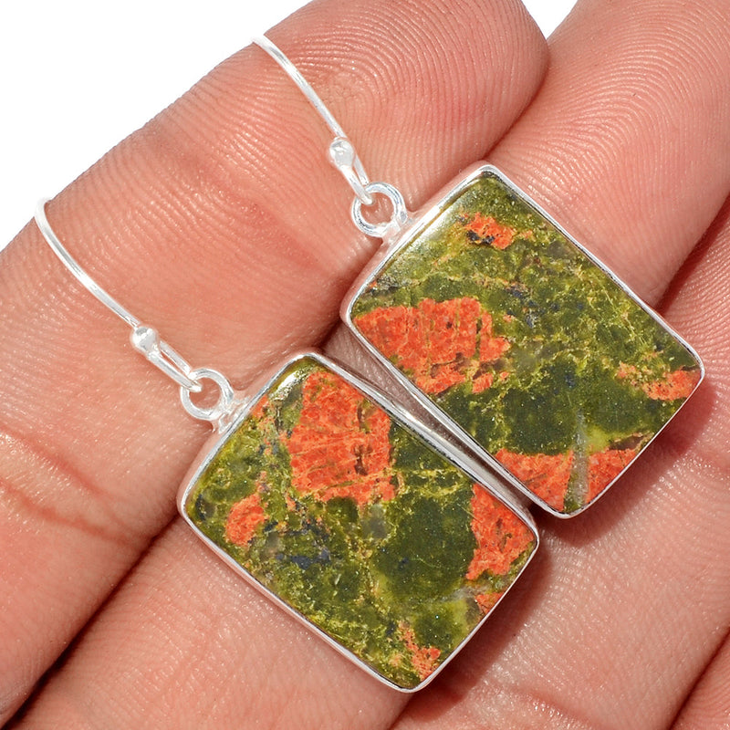 1.5" Lip Setting - Unakite Earrings - UNKE395