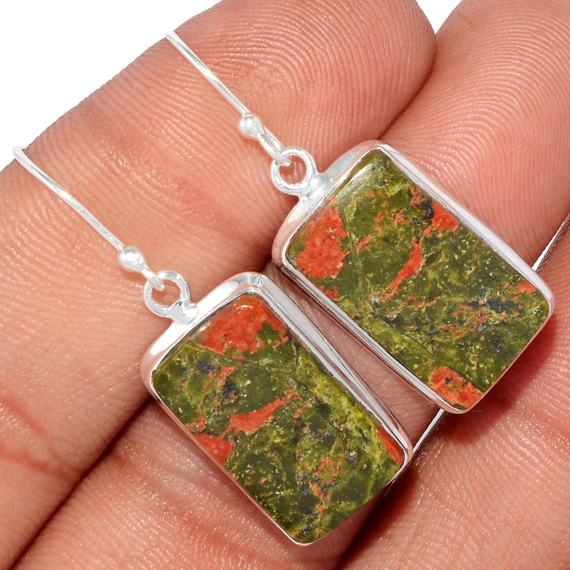 1.5" Lip Setting - Unakite Earrings - UNKE405