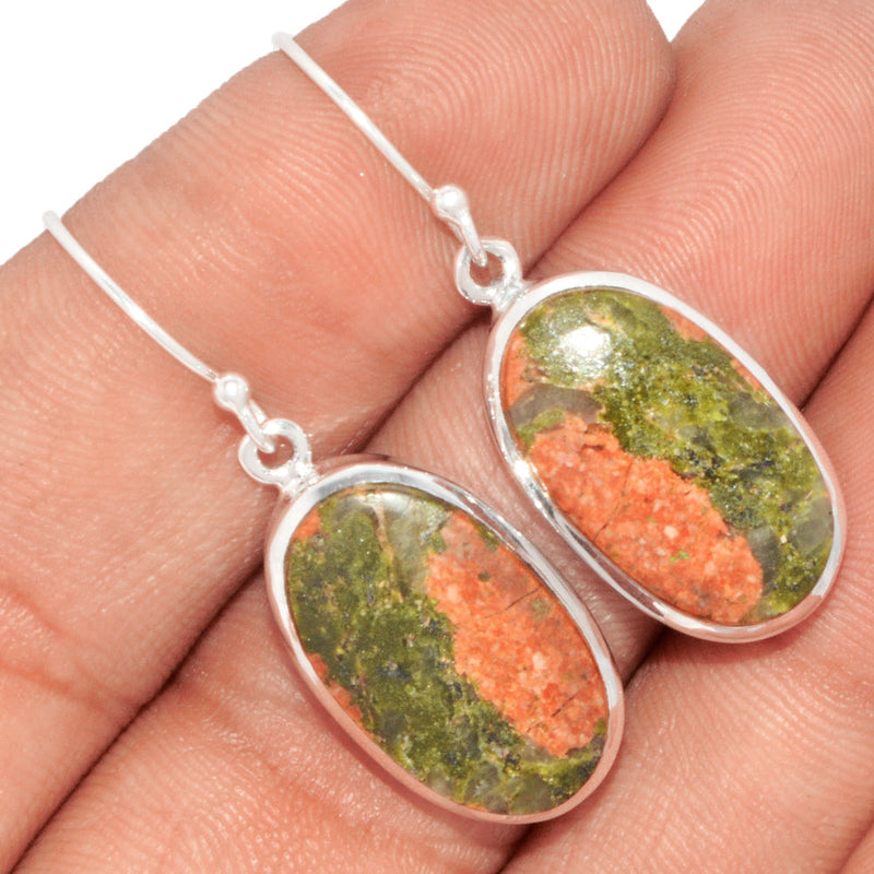 1.5" Lip Setting - Unakite Earrings - UNKE499